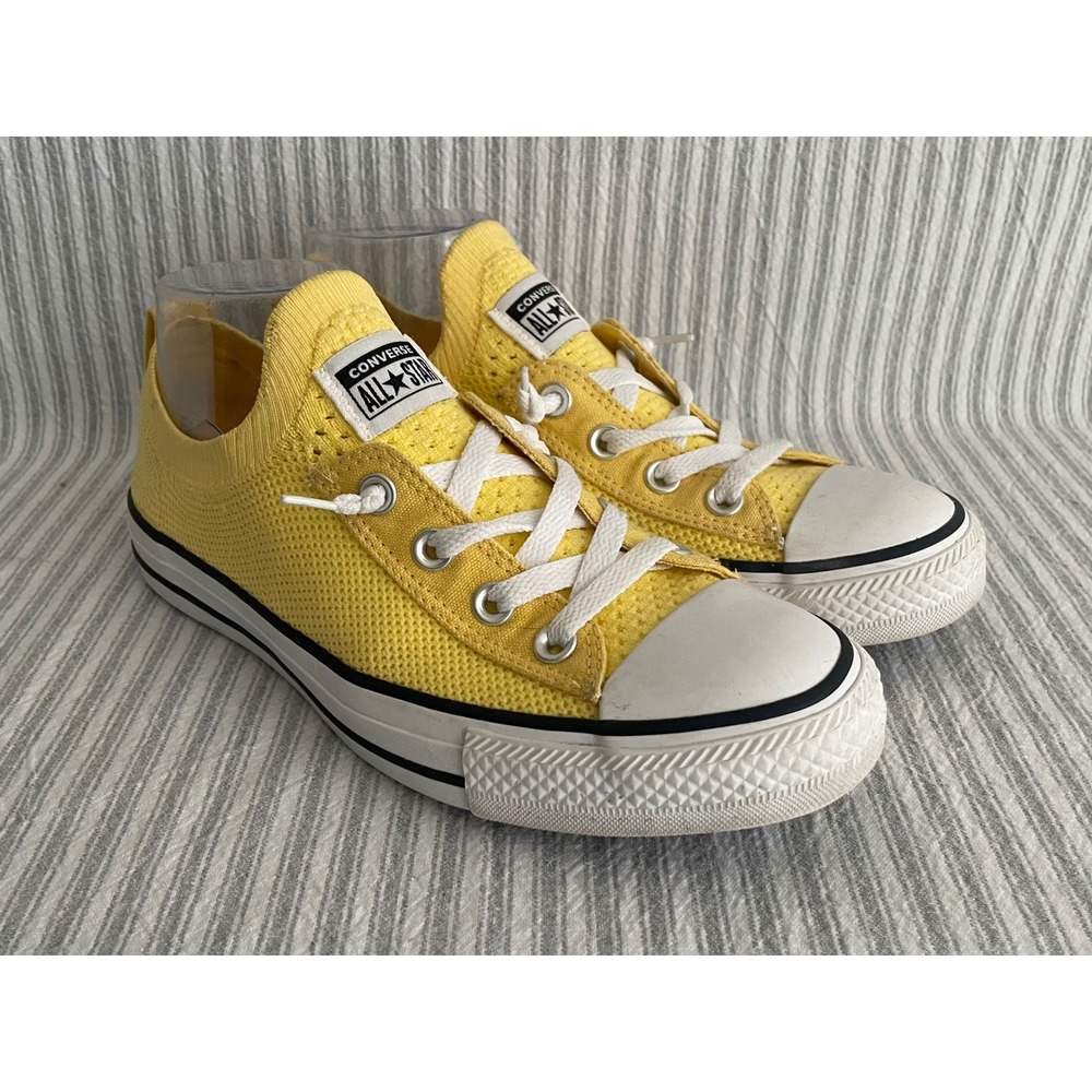 Converse Chuck Taylor All Star Shoreline Yellow Knit Slip On Sneakers Women's 8